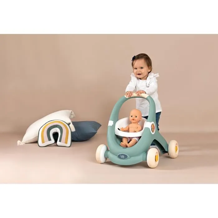 Smoby Little Smoby Trotty 3 en 1 - Trotteur évolutif d'éveil pour enfant à partir de 12 mois avec système de freinage sécurisé