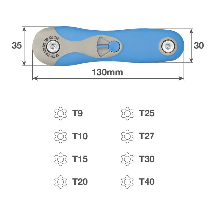 GSC Evolution Jeu de 8 clés Torx de T9 à T40