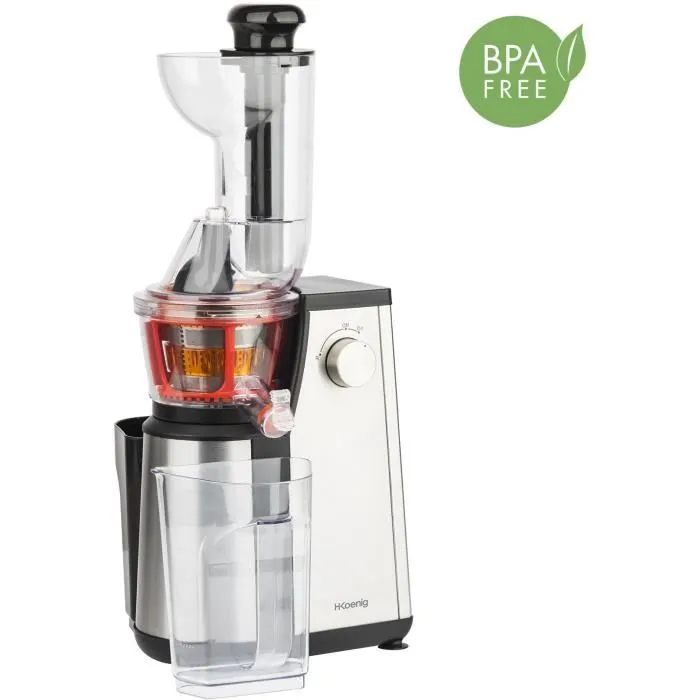 Hkoenig Extracteur de Jus Vertical GSX22 Vitalice 400 W 1 L Inox/Noir, pour Jus, Smoothies et Sorbets