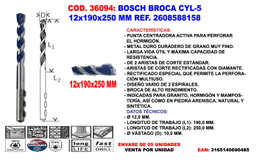Bosch Mèche à béton CYL-5 LongLife 12x190x250 mm