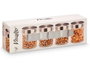 VIVALTO Set de 4 bocaux ronds avec couvercle en acier 300ml