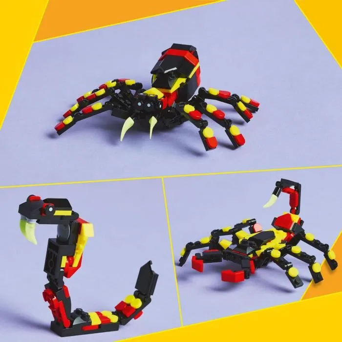 LEGO Creator 31159 Set 3-en-1 Animaux Sauvages : Araignée, Scorpion et Serpent - Jouet de Construction à partir de 7 ans