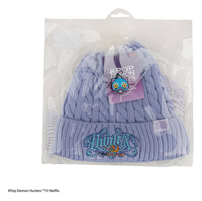 Cinereplicas Bonnet Huntr/x Kpop Demon Hunters Netflix Bonnet Lila Pastel 100% Acrylique Pompon Synthétique Cinereplicas Bonnet Huntr/x Kpop Demon Hunters Netflix Bonnet Lila Pastel 100% Acrylique Pompon Synthétique