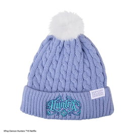 Cinereplicas Bonnet Huntr/x Kpop Demon Hunters Netflix Bonnet Lila Pastel 100% Acrylique Pompon Synthétique