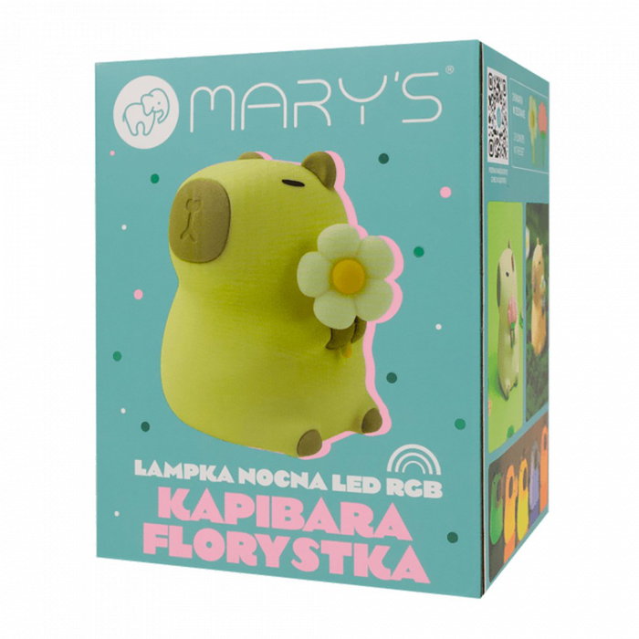 Mary´S Lámpara nocturna led rgb recargable Capibara florista