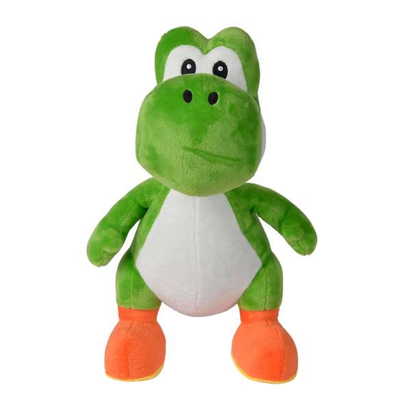Smoby Peluche Yoshi 30 cm de Super Mario Bros en tissu doux - Peluche licorne verte - Version espagnole/portugaise