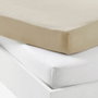 P'Tit Dodo Lot de 2 draps housse jersey 60 x 120 cm, Blanc et nude
