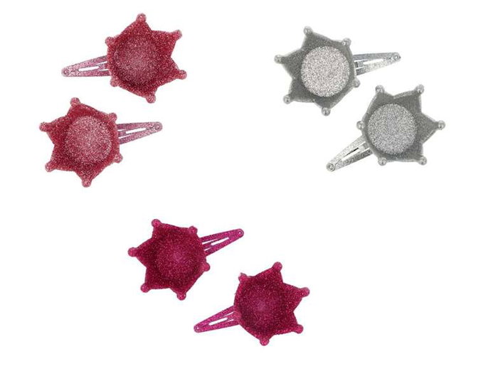 Inca - Set de 2 barrettes pour cheveux avec couronne - Modèles assortis aléatoirement - 3 couleurs - A partir de 3 ans