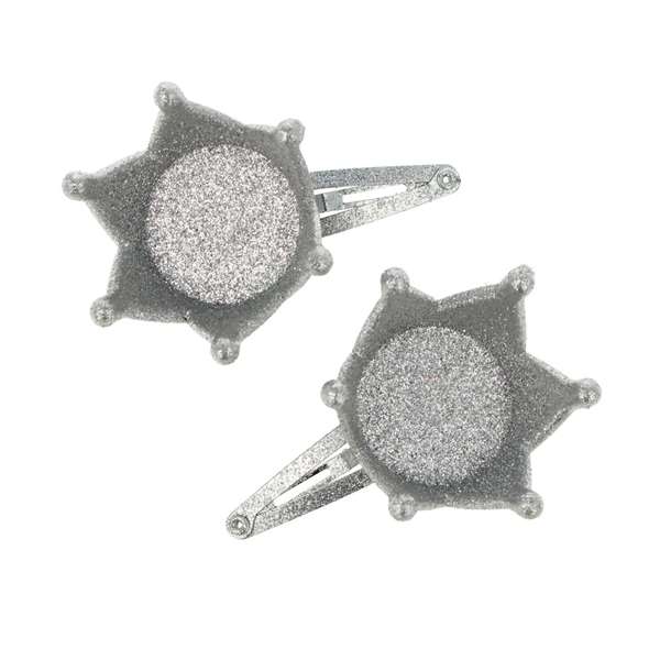 Inca - Set de 2 barrettes pour cheveux avec couronne - Modèles assortis aléatoirement - 3 couleurs - A partir de 3 ans