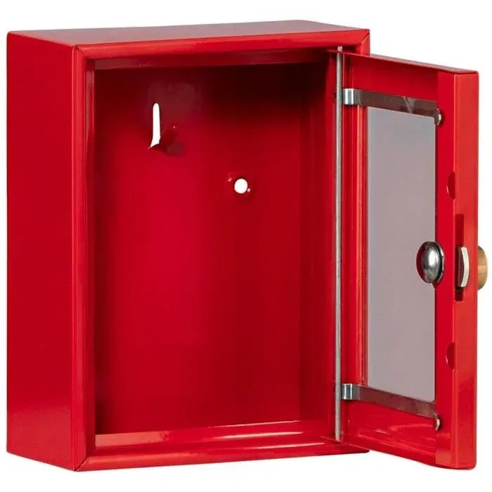 Burg-Wächter Boîte d'urgence Modèle 6161 avec marteau, métal rouge, dimensions 167 x 130 x 64 mm, pour usage intérieur Burg-Wächter Boîte d'urgence Modèle 6161 avec marteau, métal rouge, dimensions 167 x 130 x 64 mm, pour usage intérieur