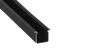 Kimera Profil Aluminium SKAGEN Anodisé Noir avec Diffuseur Opal, Tapons et Clips de Fixation 2,02M