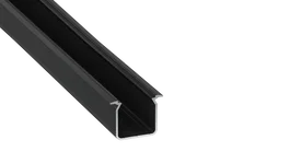 Kimera Profil Aluminium SKAGEN Anodisé Noir avec Diffuseur Opal, Tapons et Clips de Fixation 2,02M