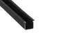 Kimera Profil Aluminium SKAGEN Anodisé Noir avec Diffuseur Opal, Tapons et Clips de Fixation 2,02M
