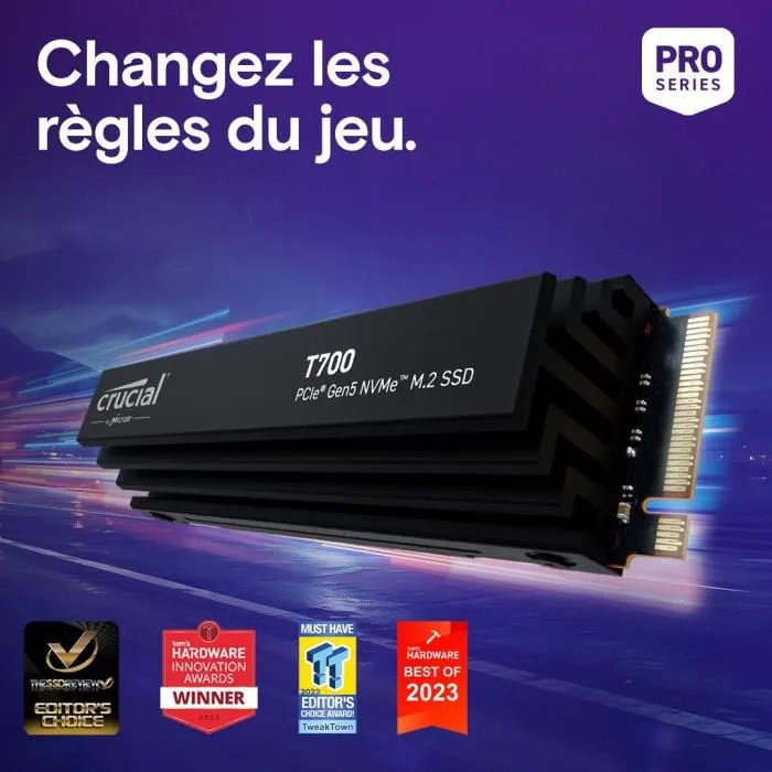 Crucial T700 SSD interne 4 To PCIe 5.0