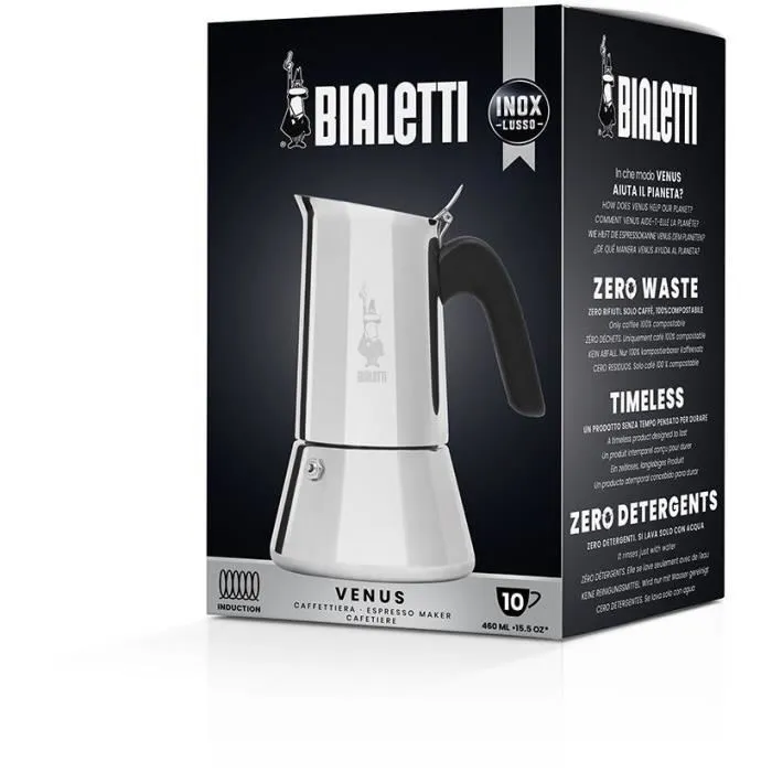 Bialetti Cafetière Italienne New Venus 6 tasses - Acier inoxydable compatible induction