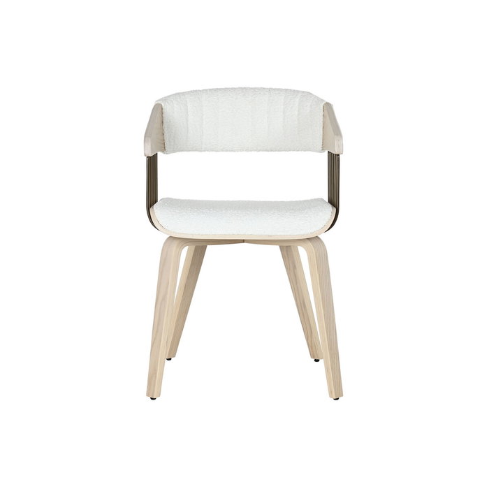 Chaise de Salle à Manger Home ESPRIT Blanc Polyester Bois 51 x 55 x 76,5 cm