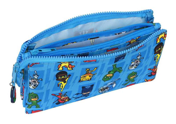 Safta Portatodo Triple Pjmasks pour enfant, organisateur de voyage 22 x 12 x 3 cm, en polyester 300D, bleu