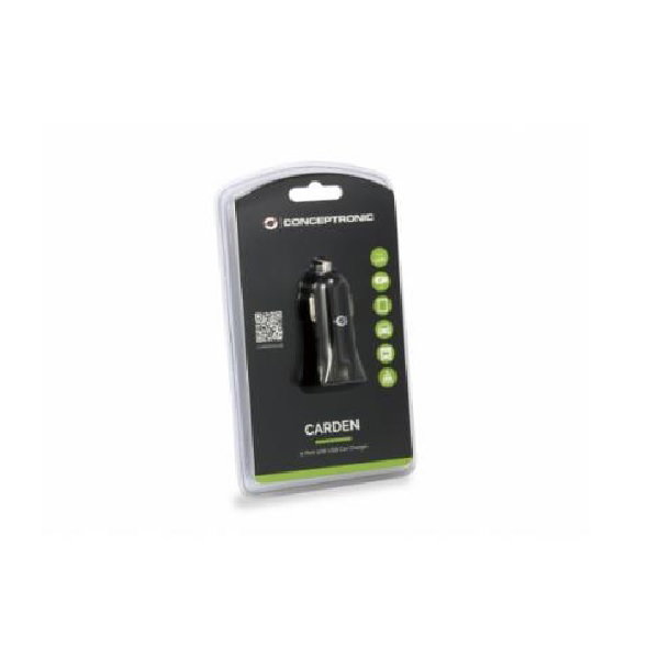 Conceptronic Carden03B Chargeur Voiture USB Double Port 5V/2.4A 12W