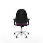 PIQUERAS Y CRESPO Chaise de bureau Algarra, similicuir violet, base chromée