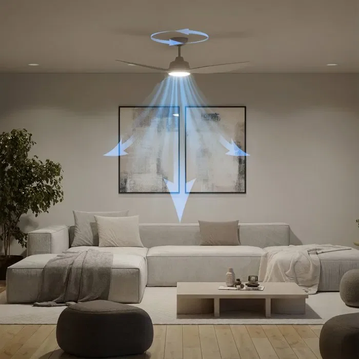 Philips Ventilateur de plafond avec lumière blanche réglable et télécommande - 6 vitesses, moteur réversible silencieux - Design blanc