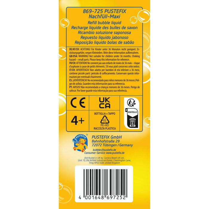 Pustefix Bouteille de recharge Maxi 1000ml - Solution pour bulles