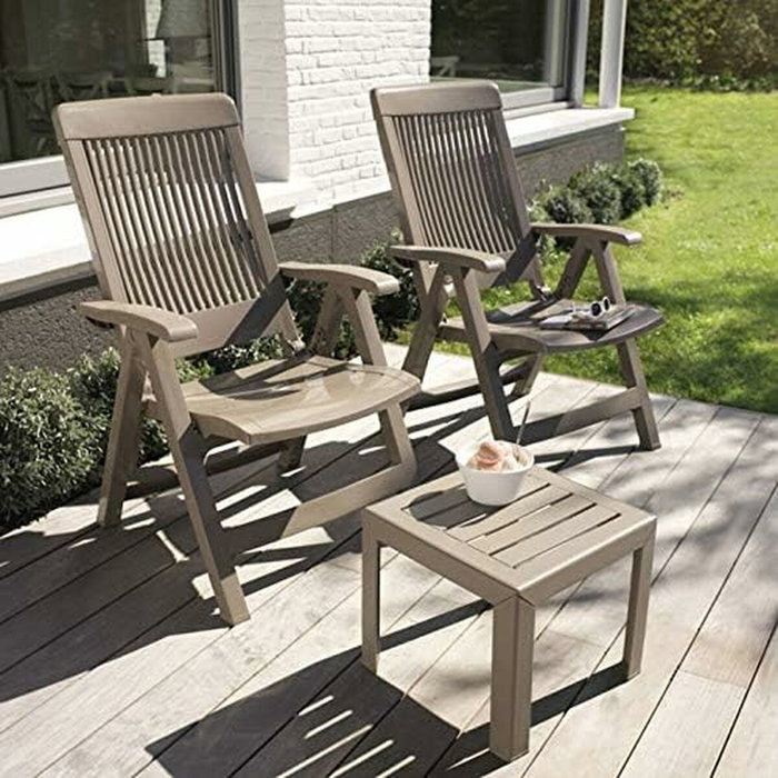 Grosfillex Table Basse Miami Taupe 40x40cm