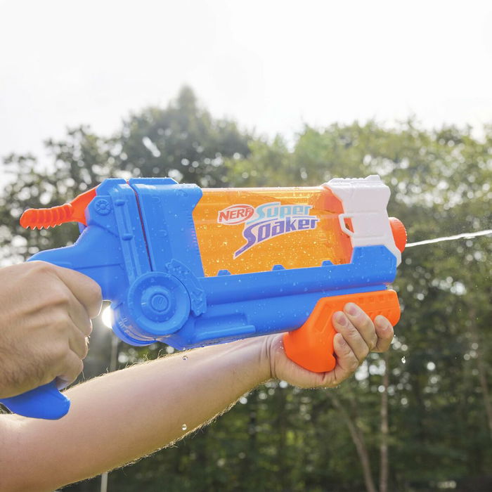 Nerf Super Soaker Flip Fill - Pistolet à eau enfant 4 styles de jet, capacité 887 mL, remplissage rapide, jouet pour enfants dès 6 ans