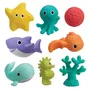 Infantino - Set de 8 Arroseurs de Bain pour Enfants : Requin, Poisson, Étoile de Mer, Pieuvre, Hippocampe, Baleine, Corail, Éponge de Mer - Découvrez la Richesse de l'Océan