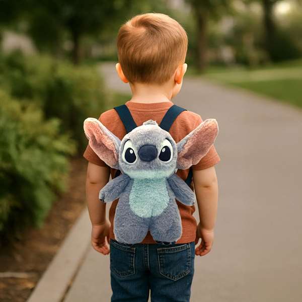 Cerdá Sac à dos enfant personnage Stitch peluche, 17 x 30 x 11 cm, Bleu