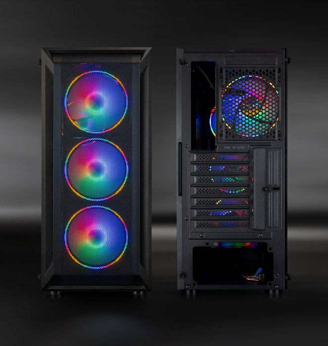 Tooq TQGCC101-B Ragnarok Boîtier PC Semi-Tour Gaming ATX Noir Vitre Trempée 3x120mm RGB Tooq TQGCC101-B Ragnarok Boîtier PC Semi-Tour Gaming ATX Noir Vitre Trempée 3x120mm RGB