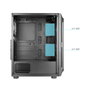 Tooq TQGCC101-B Ragnarok Boîtier PC Semi-Tour Gaming ATX Noir Vitre Trempée 3x120mm RGB