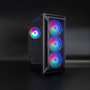 Tooq TQGCC101-B Ragnarok Boîtier PC Semi-Tour Gaming ATX Noir Vitre Trempée 3x120mm RGB