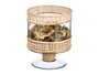 GIFTDECOR Porte-bougie Coupe Cylindrique en Verre et Rattan