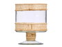 GIFTDECOR Porte-bougie Coupe Cylindrique en Verre et Rattan