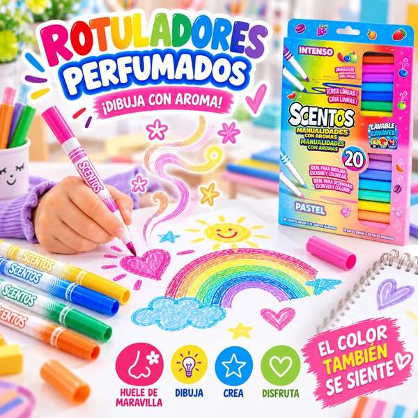 Scentos Pack de 20 feutres à pointe fine multicolores parfumés