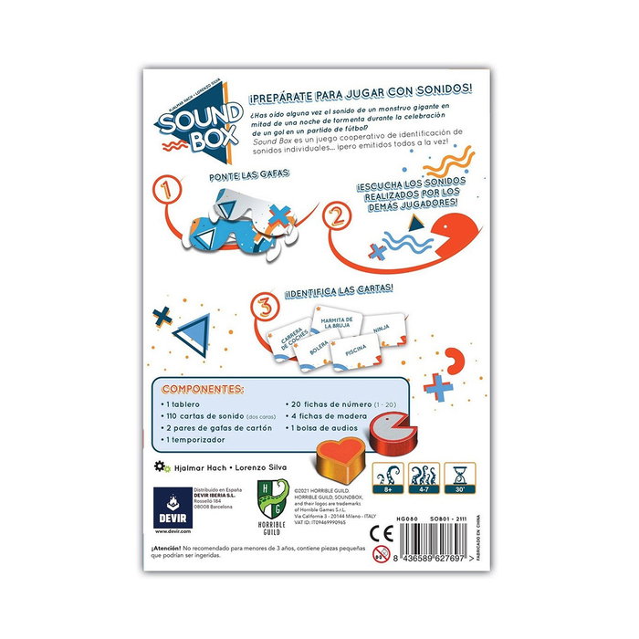 Devir - Sound Box - Jeu coopératif de sons et d'imitation pour la famille - À partir de 8 ans