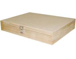 Innspiro Boîte rectangulaire en bois de pin massif et placage 32x26x8 cm