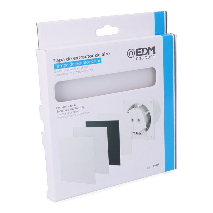 Edm Tapa en cristal blanc mat 175x175 mm pour extracteur ø10cm Edm Tapa en cristal blanc mat 175x175 mm pour extracteur ø10cm