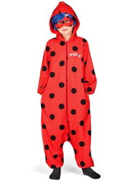 My Other Me Déguisement Ladybug Pyjama 4-5 Ans (Combinaison à Capuche, Perruque et Masque)