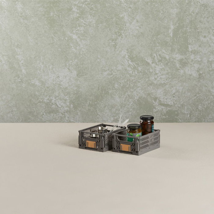Day Lot de 2 boîtes de rangement pliables gris foncé 17 x 12,5 x 7 cm Day Lot de 2 boîtes de rangement pliables gris foncé 17 x 12,5 x 7 cm