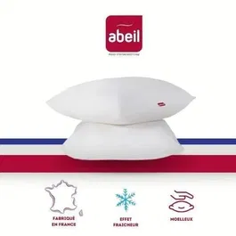Abeil Lot de 2 Oreillers Aerelle Cool Night 60 x 60 cm Blanc - Oreiller Rafraîchissant pour Nuits Fraîches