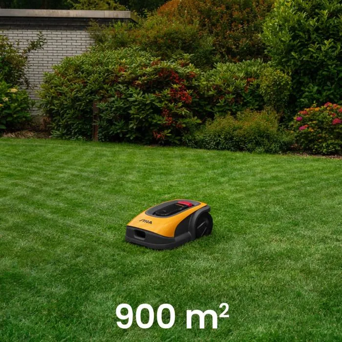 Stiga A750 Robot Tondeuse Autonome Sans Fil pour Jusqu'à 900 m², Contrôle par Application, pour Pentes - Tondeuse Robot Périphérique