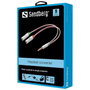 Sandberg Adaptateur Casque Dual- to Single - Convertisseur Prise Double en Simple pour Micro et Audio (3,5 mm)