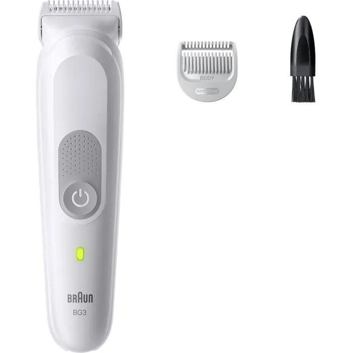 Braun BG3500 Tondeuse pour le corps homme, étanche IPX7, autonomie 80 min, technologie SkinGuard pour peaux sensibles, gris