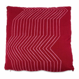 Basics Coussin rouge avec lignes roses 50 x 12 x 50 cm