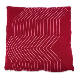 Basics Coussin en coton rouge à rayures roses 50 x 12 x 50 cm