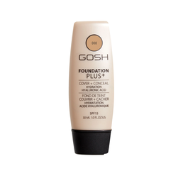 GOSH Foundation Plus+ Cover & Conceal, Fond de teint liquid 30 ml - Nuance 008 Doré, SPF 15
