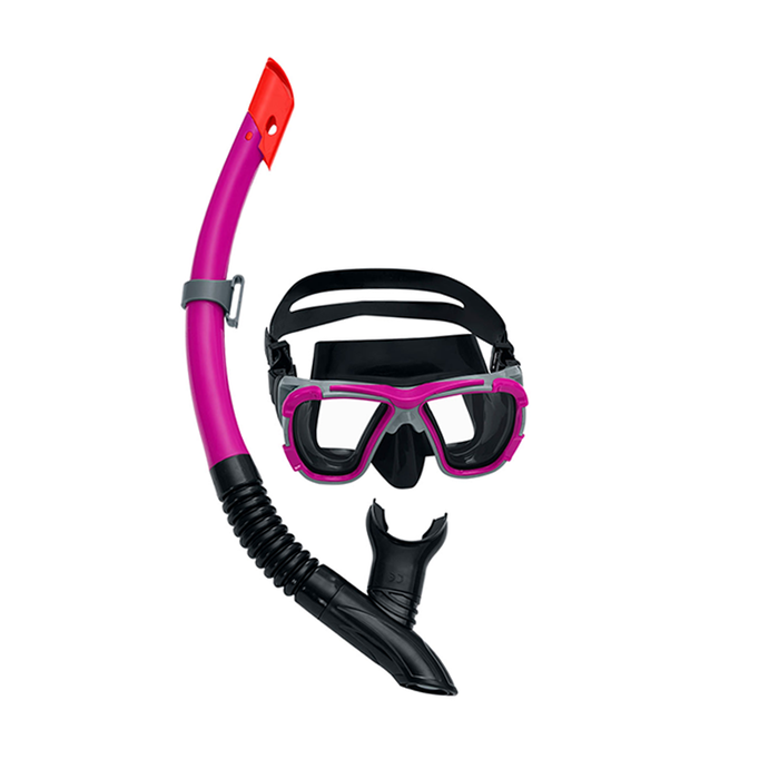 Bestway 24021 Masque et Tubu Adultes avec Valve de Purge, Couleur Assortie, pour Plage et Piscine, +14 Ans