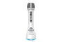 iDance Microphone sans fil avec karaoke, jeu de chant et éclairages LED, batterie lithium incluse, dimensions 22 x 6,5 cm, couleur blanc