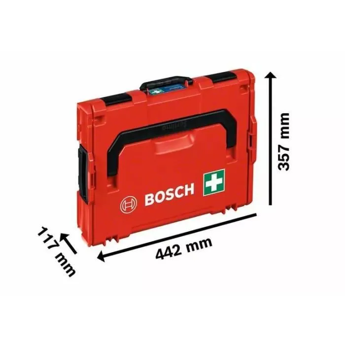 Bosch Professional Kit de premiers secours 1600A02X2R conforme DIN 13157 dans L-BOXX 102 pour chantiers et ateliers